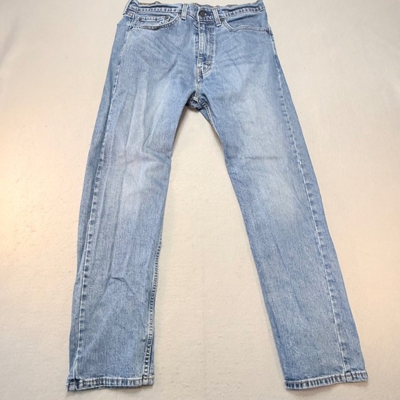 Levi's 505 Regular Fit Jeans Light Wash Classic Denim Pants Mens W34‎ L32 - Picture 1 of 8